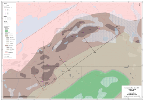 property geology, exploration, drilling and topography cartography map