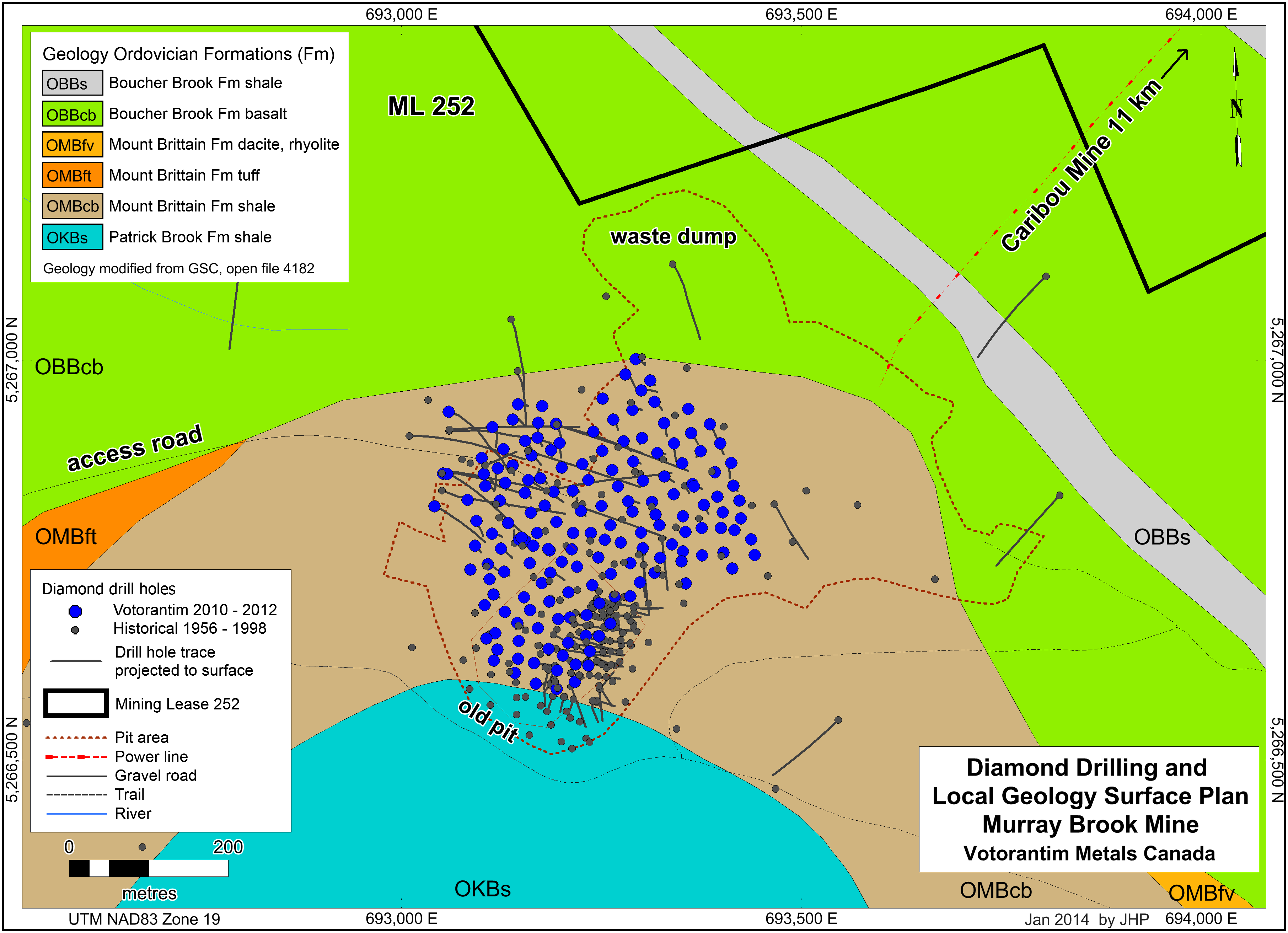 property geology, exploration, drilling and topography cartography map